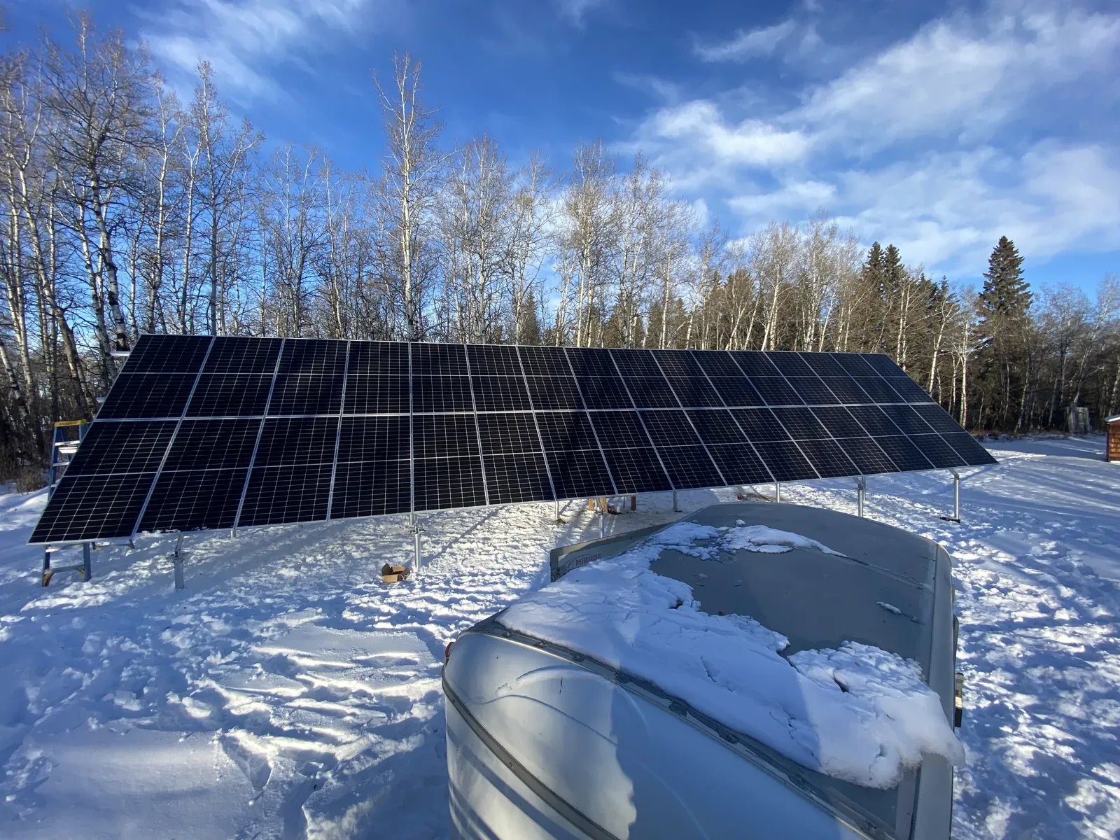 Farm ground-mount solar installation in Stony Plain, Alberta by Stellar Upgrades