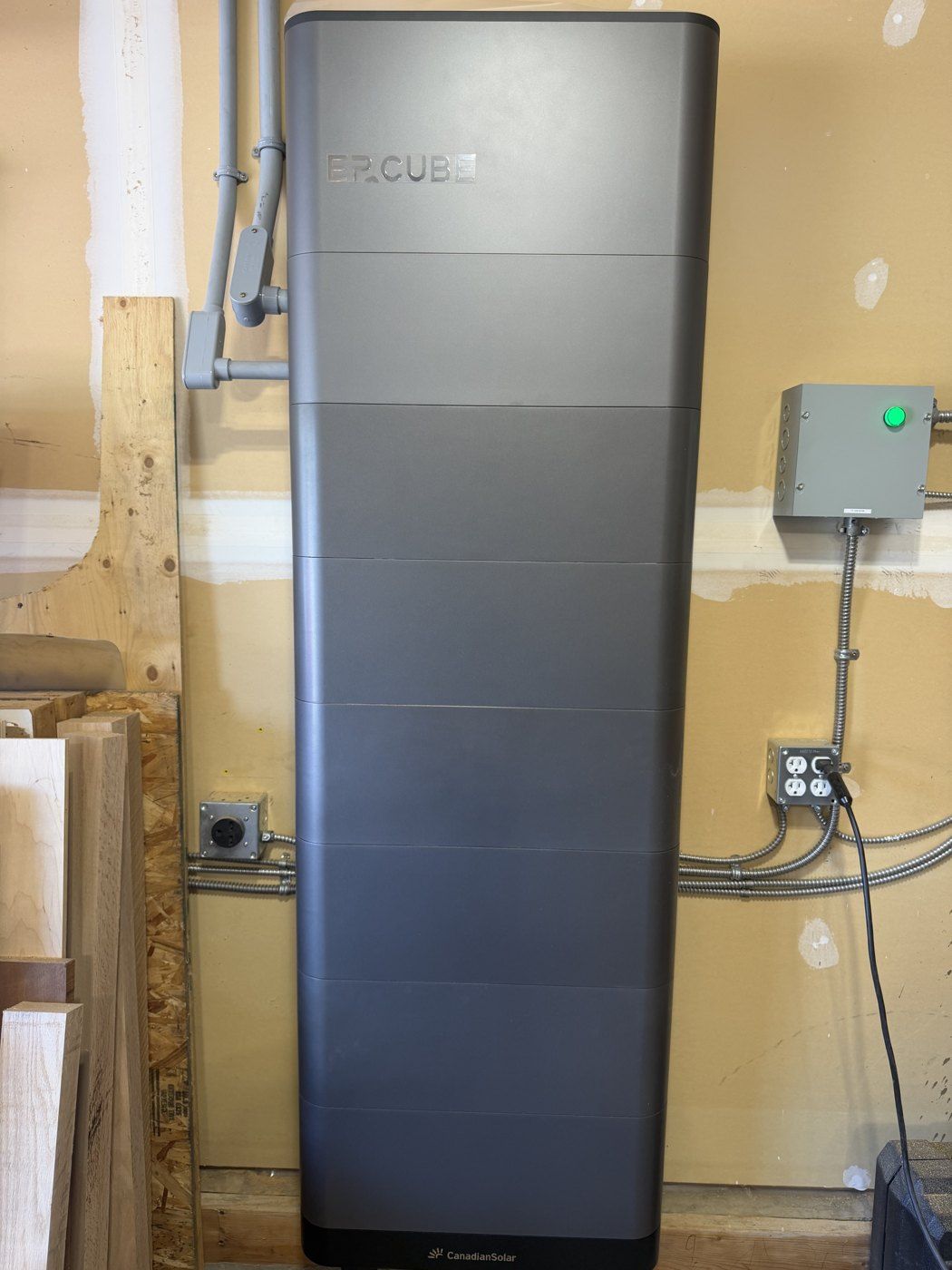 Home battery (EP Cube) installation in Sherwood Park, Alberta by Stellar Upgrades