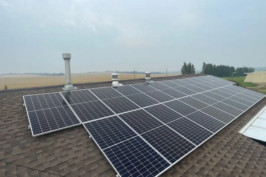 Large format solar installation on rural Alberta property