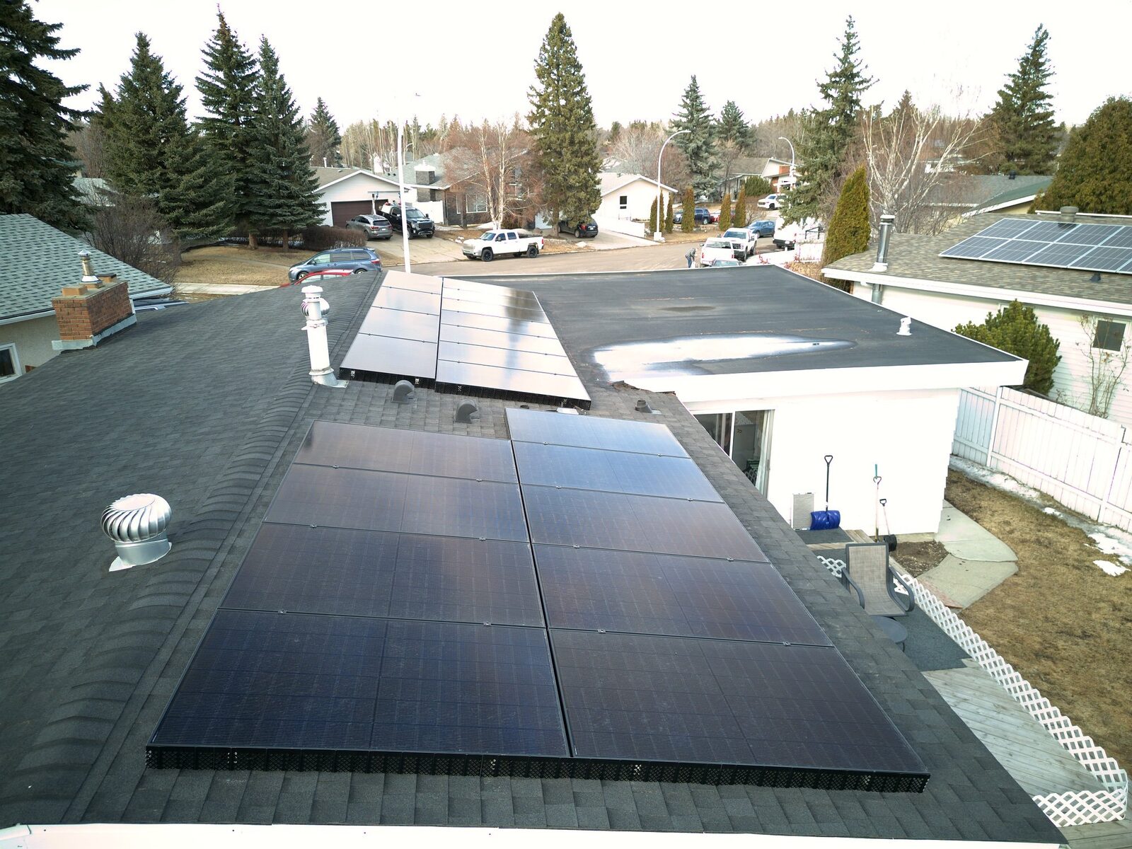 10 kW solar panel installation on a bungalow in Tweddle Place, Edmonton with critter guard protection