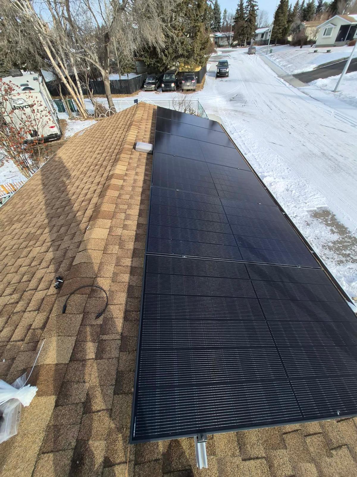 Solar panel installation in Red Deer, Alberta by Stellar Upgrades