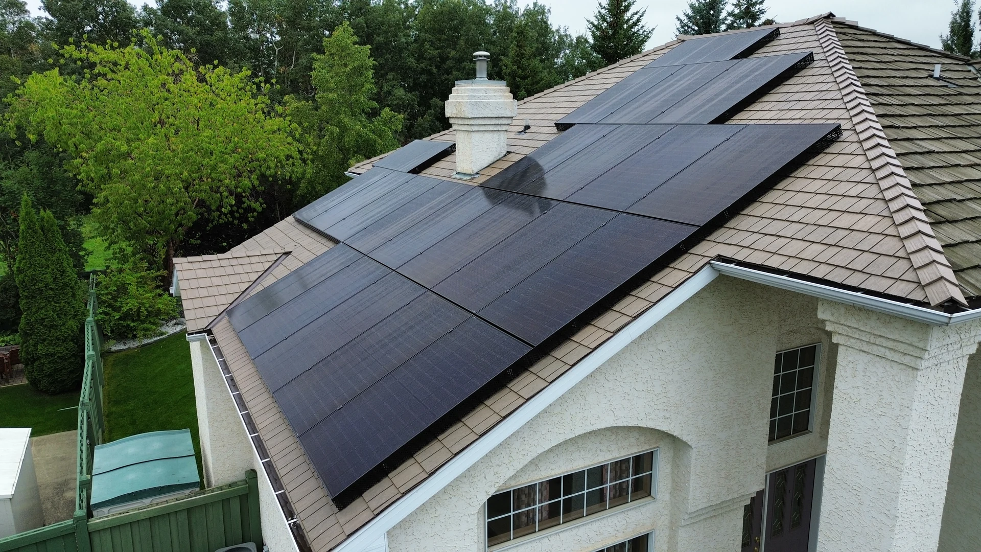 Close view of black solar panels on an actual Stellar Upgrades installation